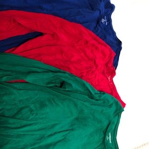 Four long sleeve lands end tees crew v neck